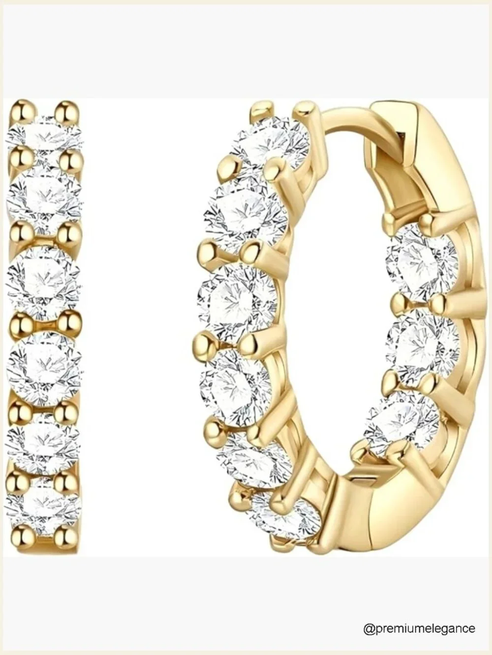 925 Sterling Silver Huggie Hoop Earrings with High-Carbon Diamond
